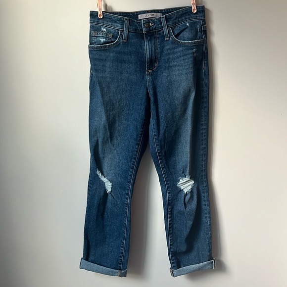 Joe's Women's Niki Distressed Boyfriend Jeans Indigo Dark Wash Size 25 - Picture 2 of 6